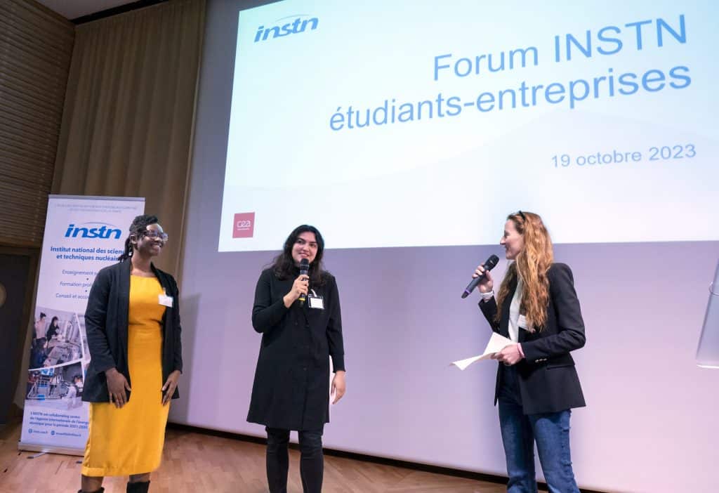 Jeudi 19 octobre, notre forum annuel INSTN Saclay étudiants-entreprises du nucléaire a accueilli 24 entreprises, des alumni, l'association WiN France, des stands, des mini-conférences, des ateliers RH, des RV personnalisés en vue de stages et de recrutements et 170 étudiants de nos formations Paris et province et doctorants du CEA : un forum grand format !